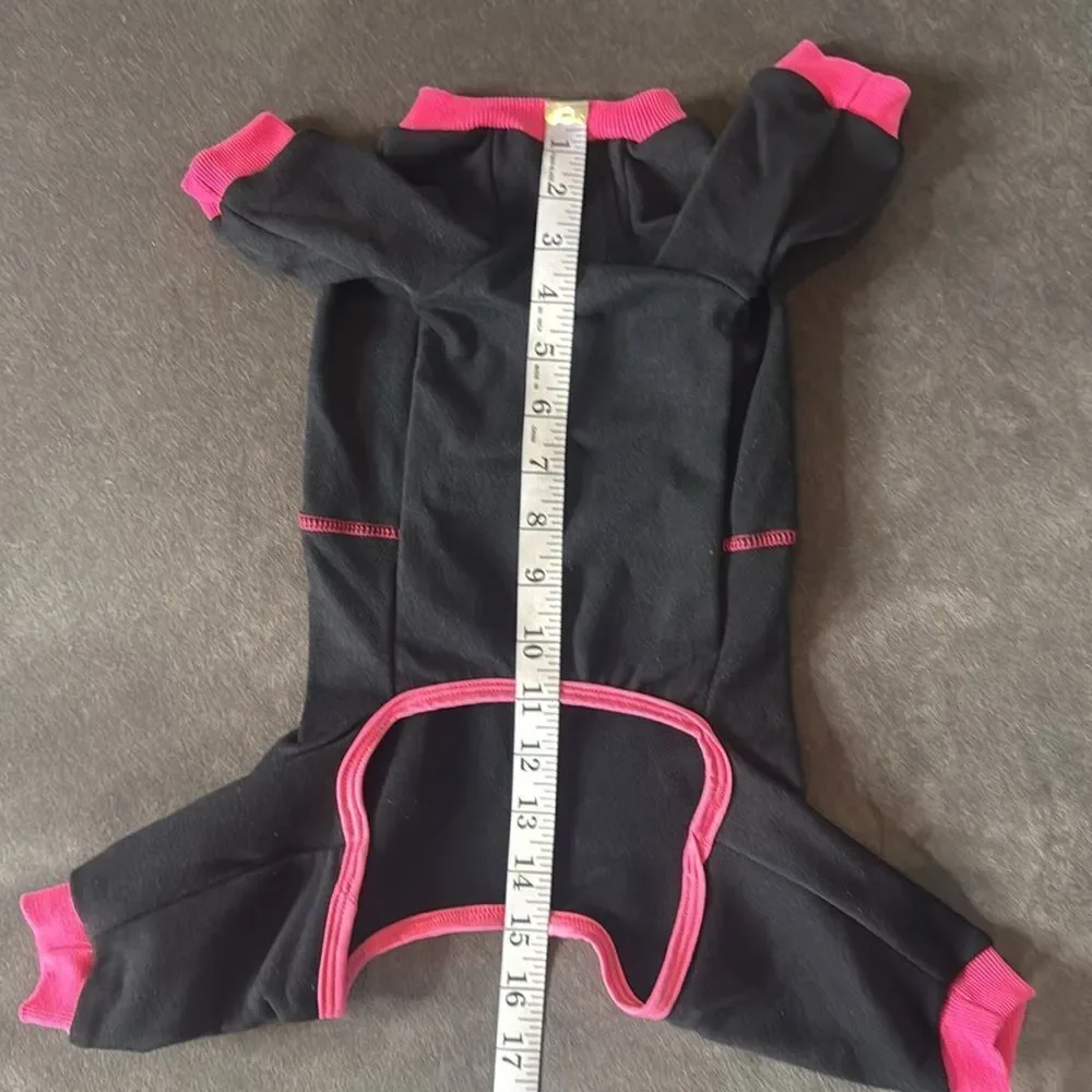 Dog One Piece Jumpsuit Pajamas Black and Pink Size XL for Small Dogs NEW